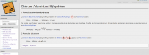 Capture de la page du wiki sur la synthèse de l'AlCl3